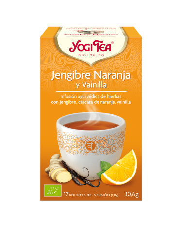 Infusión Bio Jengibre, Naranja y Vainilla, 15 bolsitas, Yogi Tea